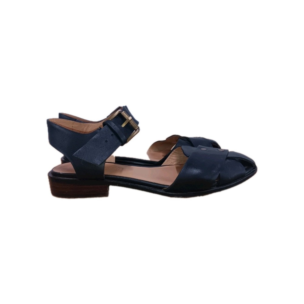 Madewell X-Band Sandals Black Slingback Leather  Women's Size 5.5